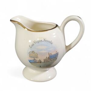 Enco Views of America Las Vegas Creamer Pitcher 22K Gold Vintage Souvenir